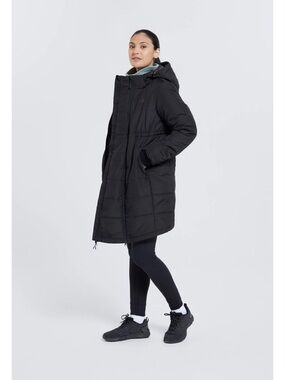 Mountain warehouse amethyst maternity Black Hooded Long Puffer Coat 12